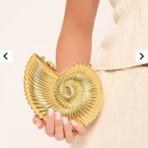 Gold Shell Clutch